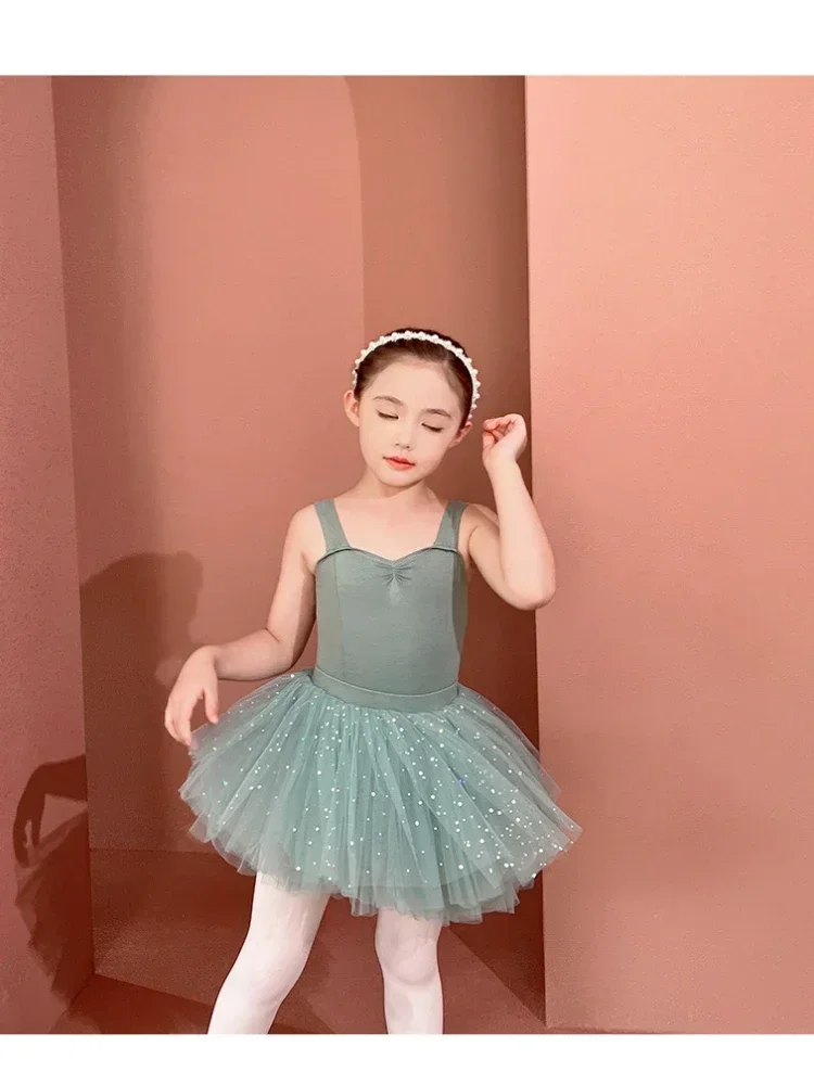 Jupe Tutu brillante, Costumes de ballerine, robe de Ballet pour filles, vêtements d'entraînement de Ballet, justaucorps de gymnastique, vêtements de danse, été