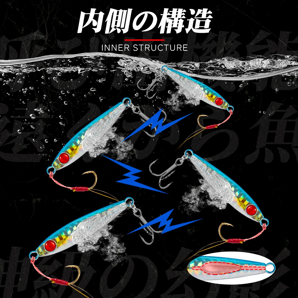HuntHouse Metal Jig Micro Jig Slow Fall Fishing Lure 27mm 3g Jigging Lures Origin Hook Biat For Aji Fish Jack Eye Finder LW809 view 3