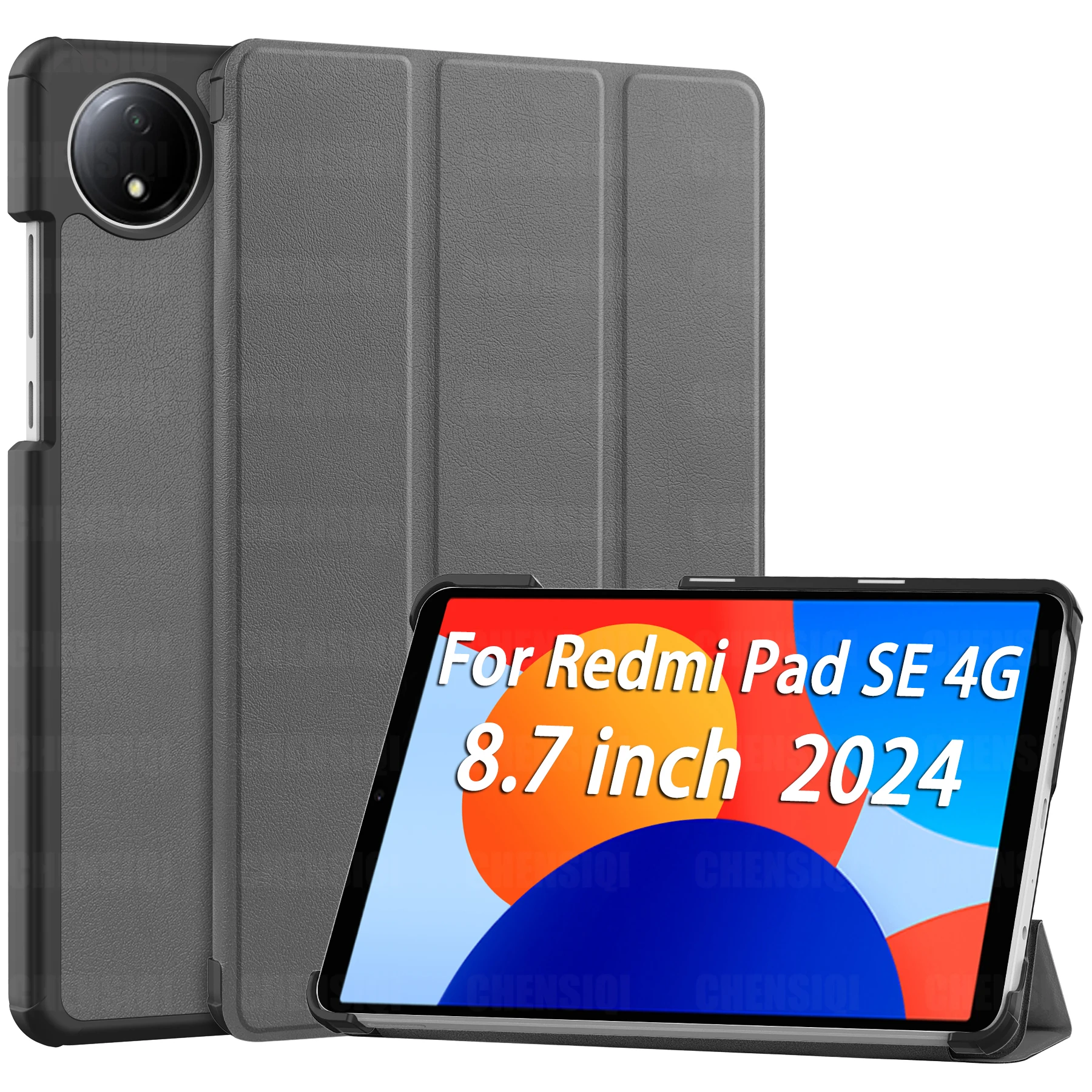 เคสสำหรับ redmi Pad SE 4G (8.7 inch) 2024แท็บเล็ตหนังกรณีพร้อมขาตั้งแบบบางเฉียบป้องกันแผ่นเคสสำหรับ redmi SE 4G 8.7"