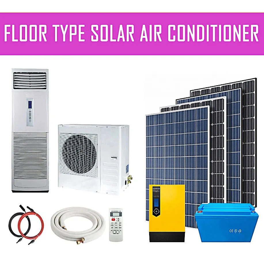 DC 48V R410a 9000btu ~ 36000btu 100% Solar Floor Air Conditioner With Solar Panal for Room view 2