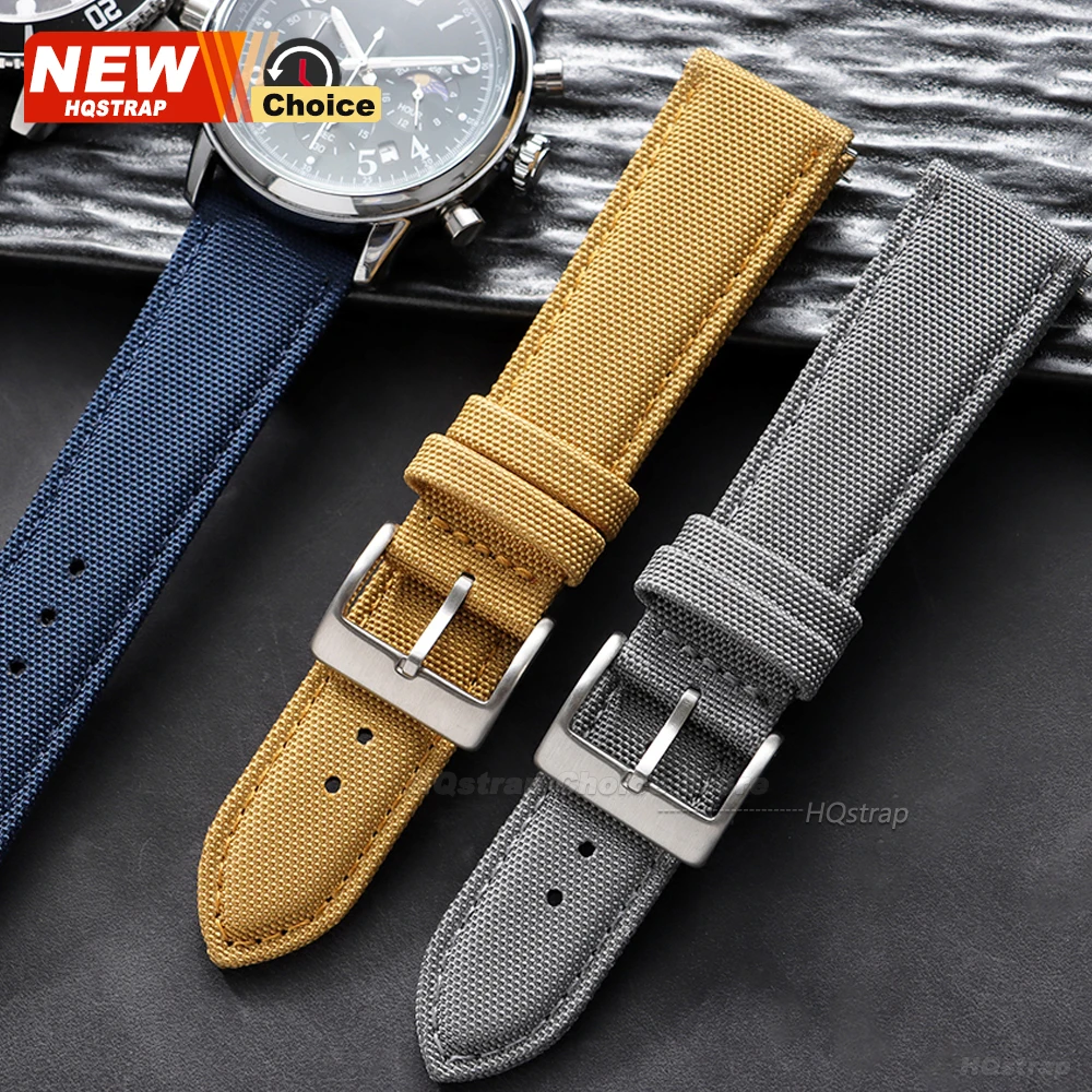 20mm 22mm Two-Sided Nylon Band Waterproof Sailcloth Watch Strap for Omega Quick Release Sport Belt for Seiko Bracelet for Rolex