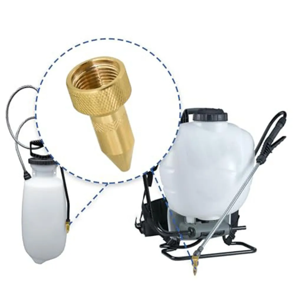 Brass Adjustable Nozzle for Lawn Sprayers with Gaskets 1.7 Inch Length 3/8-24 Thread for Stable Connection During Watering