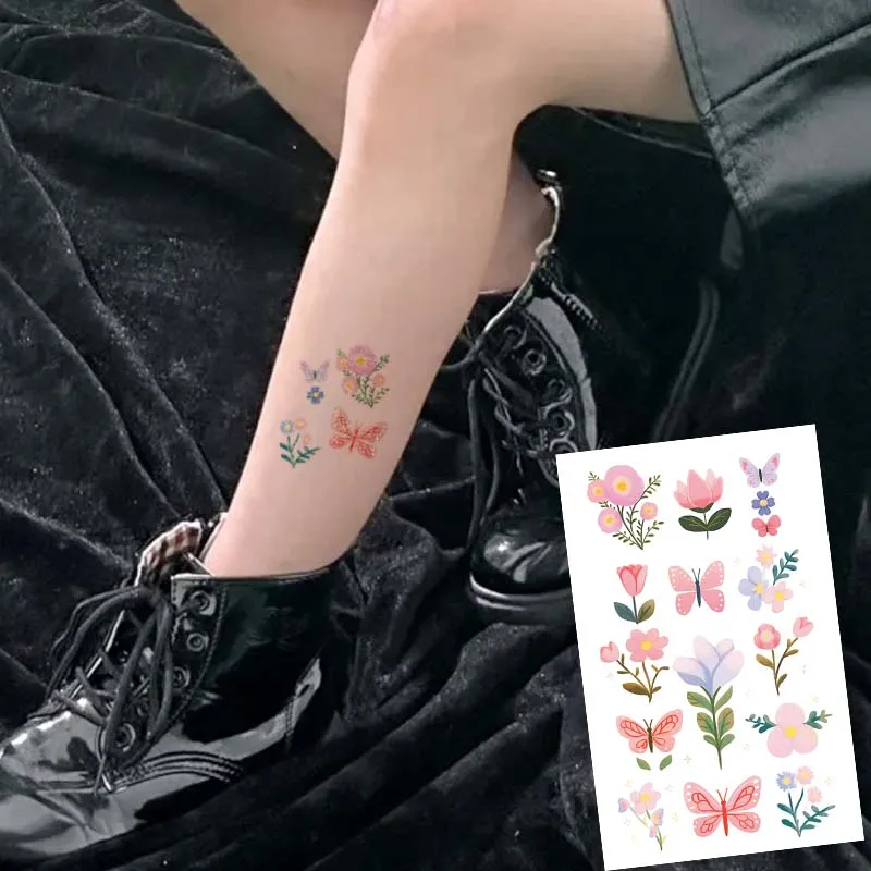6Pcs Colorful Ice Cream Calf Wrist Long-Lasting Waterproof Simulated Non-Reflective Temporary Tattoo Stickers Fake Tattoos