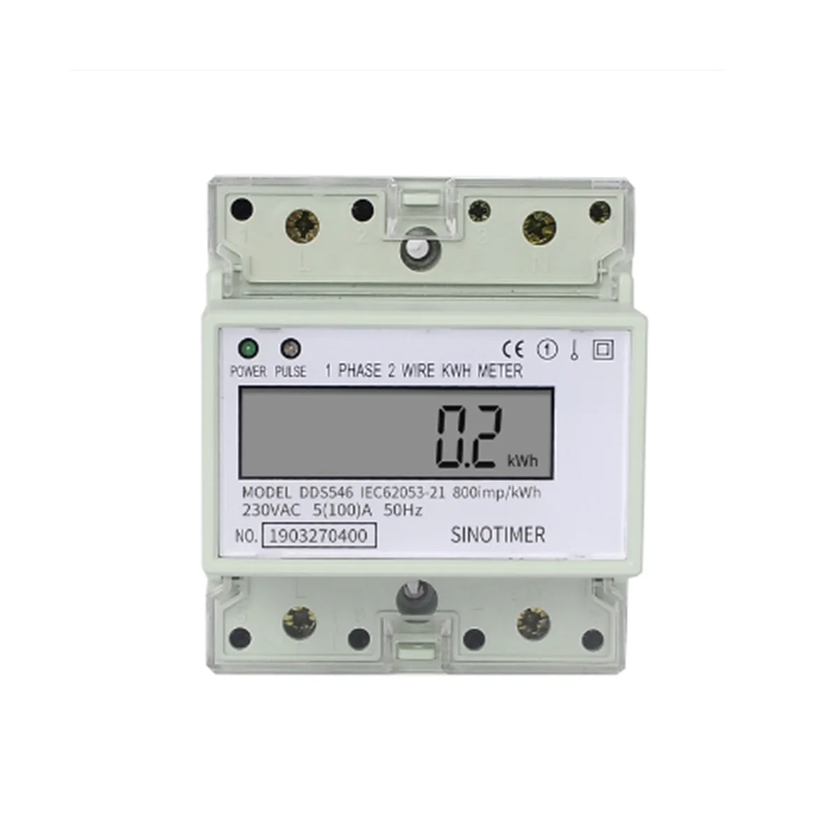 

Electric Single Phase Two Wire AC 220V 100A Energy Meter KWh Counter Consumption Analog Electricity Wattmeter(B)