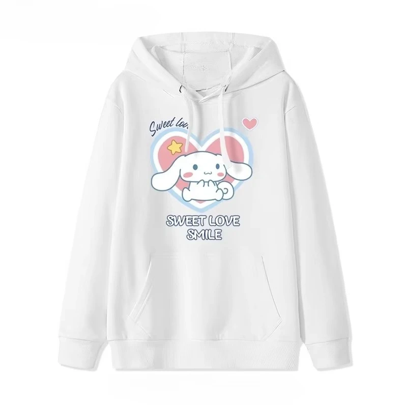 

MINISO Cinnamoroll принт пара свитер с капюшоном женский свободный и милый японский ленивый стиль мультфильм анимация