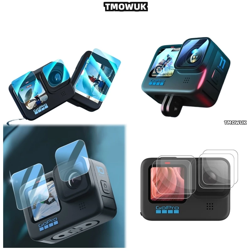 

For GoPro Hero12 11 10 9 Anti-Blue Light Screen Protector - 9H Tempered Glass Privacy Filter Full Coverage Front/Back With Anti-