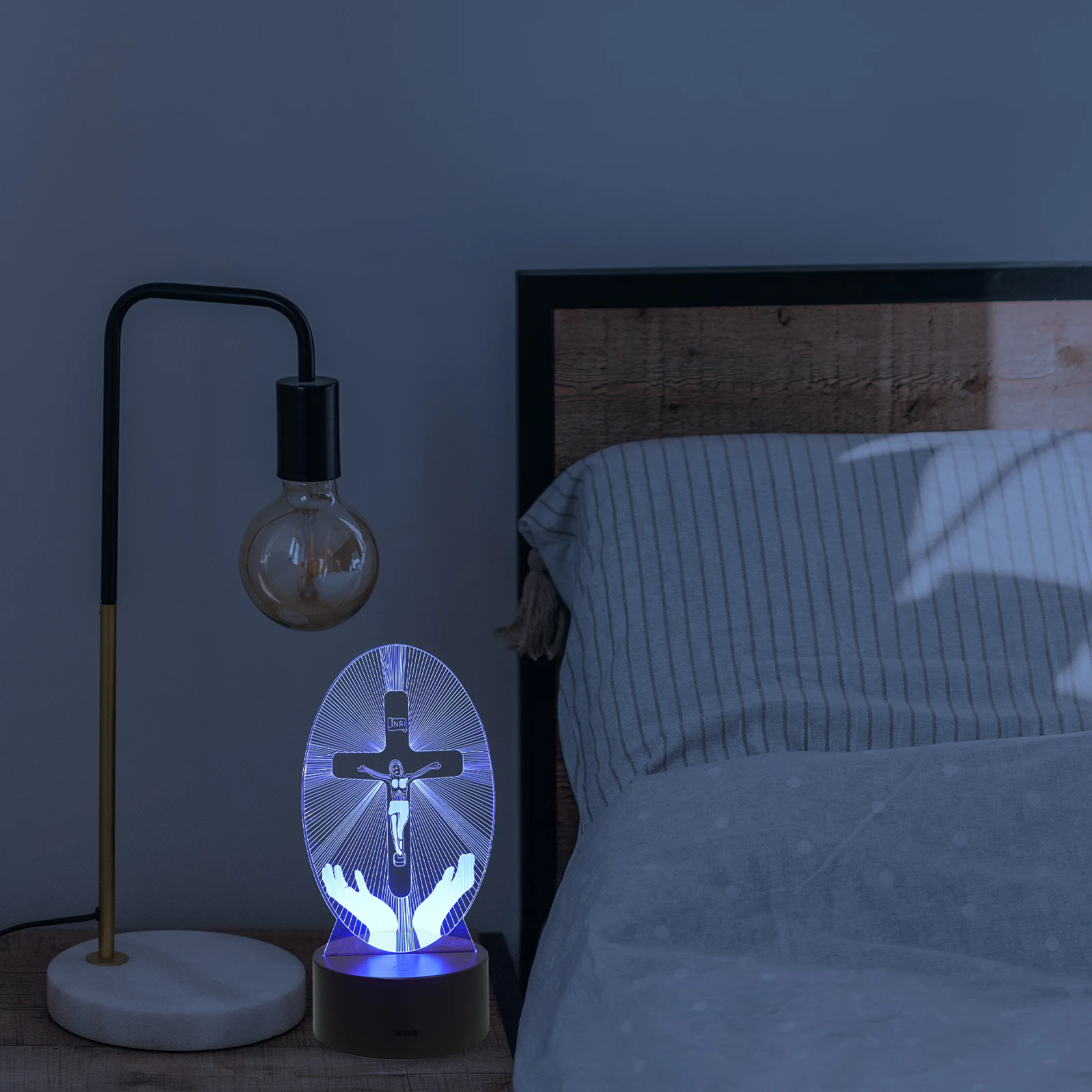 

Light Color Changing Lamp Table Lamp LED Desk Touch Button Remote Control Powered Acrylic Lamps