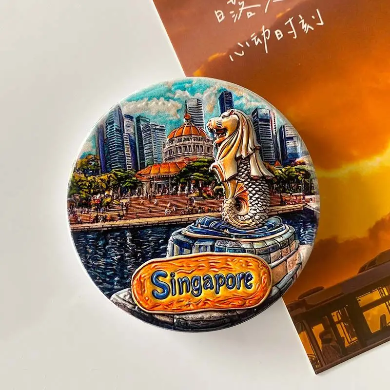 

Singapore Merlion Fridge Magnet Home Decoration 3D Hot-Selling Travel Souvenir Gift Cute