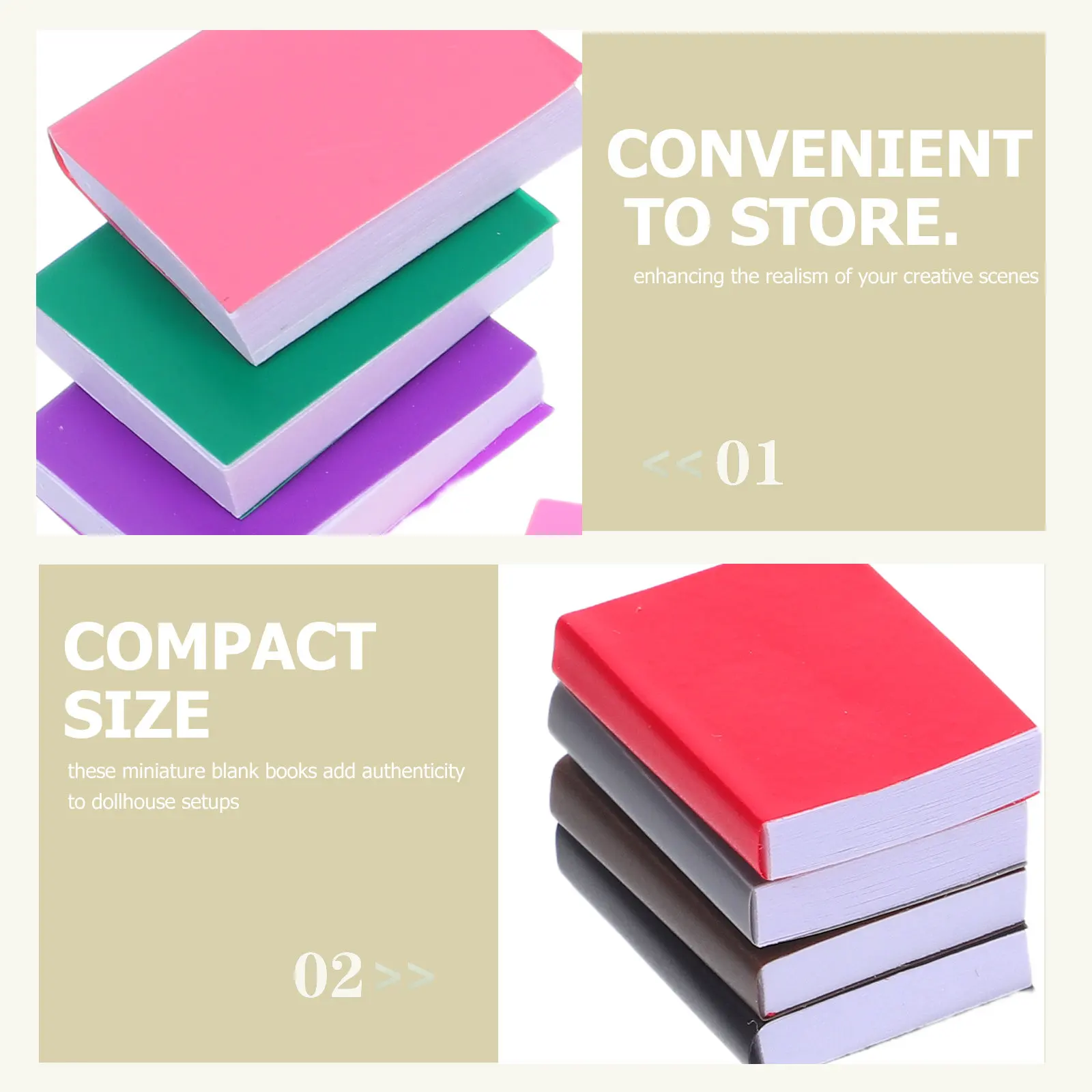 16Pcs Miniature Blank Books 112 Scale Mini Books for Dollhouse Library Blank Textbooks Crafts Dollhouse Book Miniature Textbooks