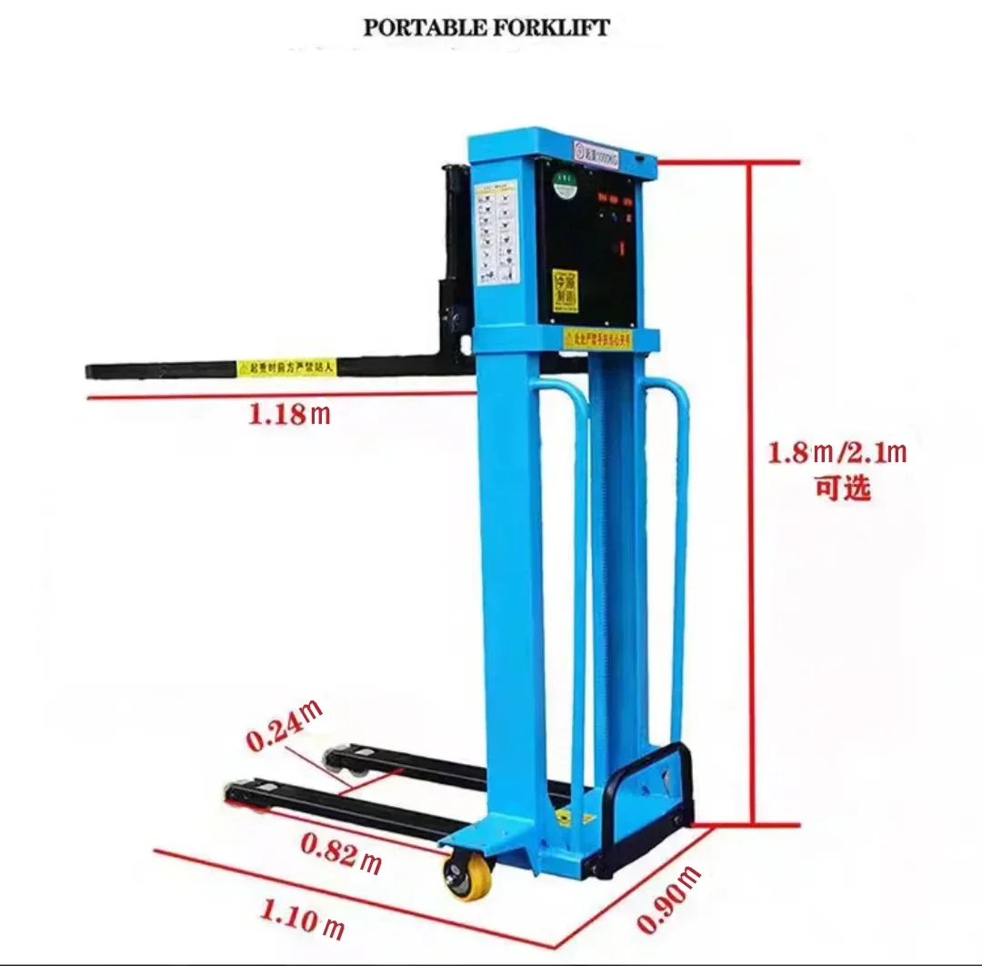 Factory Direct Hydraulic Small Hand Remote Control Electric Forklift Manual Portable 500 Kg 1000kg Hand Pushed Forklift