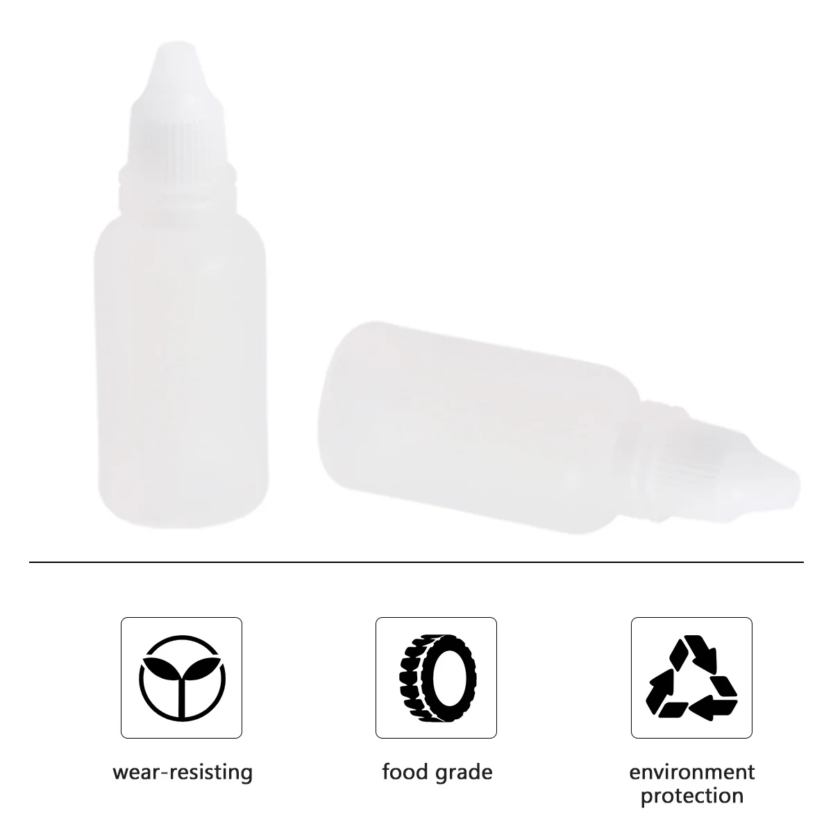 20pcs Portable Eye Drops Bottle Leak Proof Screw-On Lid Lightweight Plastic Dropper Container For Use