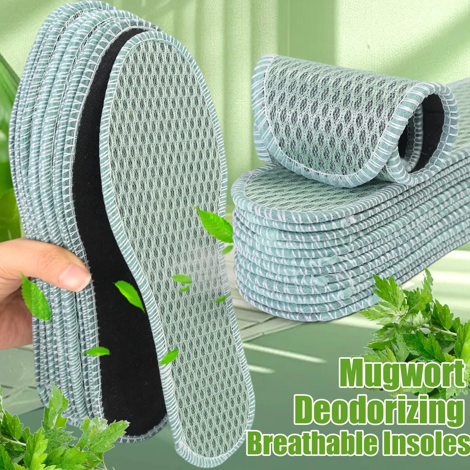 2 Pares de Plantillas Ortopédicas Suaves Unisex, Plantillas Desodorantes para Zapatos Deportivos, Absorben el Sudor de Primavera/Verano, Antibacterianas