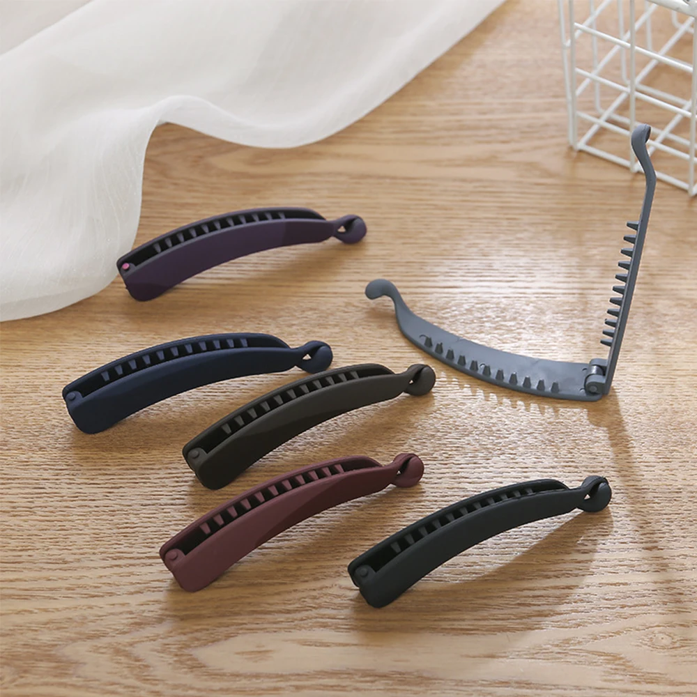 

Gifts Solid Color Hair Accessories Frosted Hair Claws Banana Clip Ponytail Holder Hair Clips