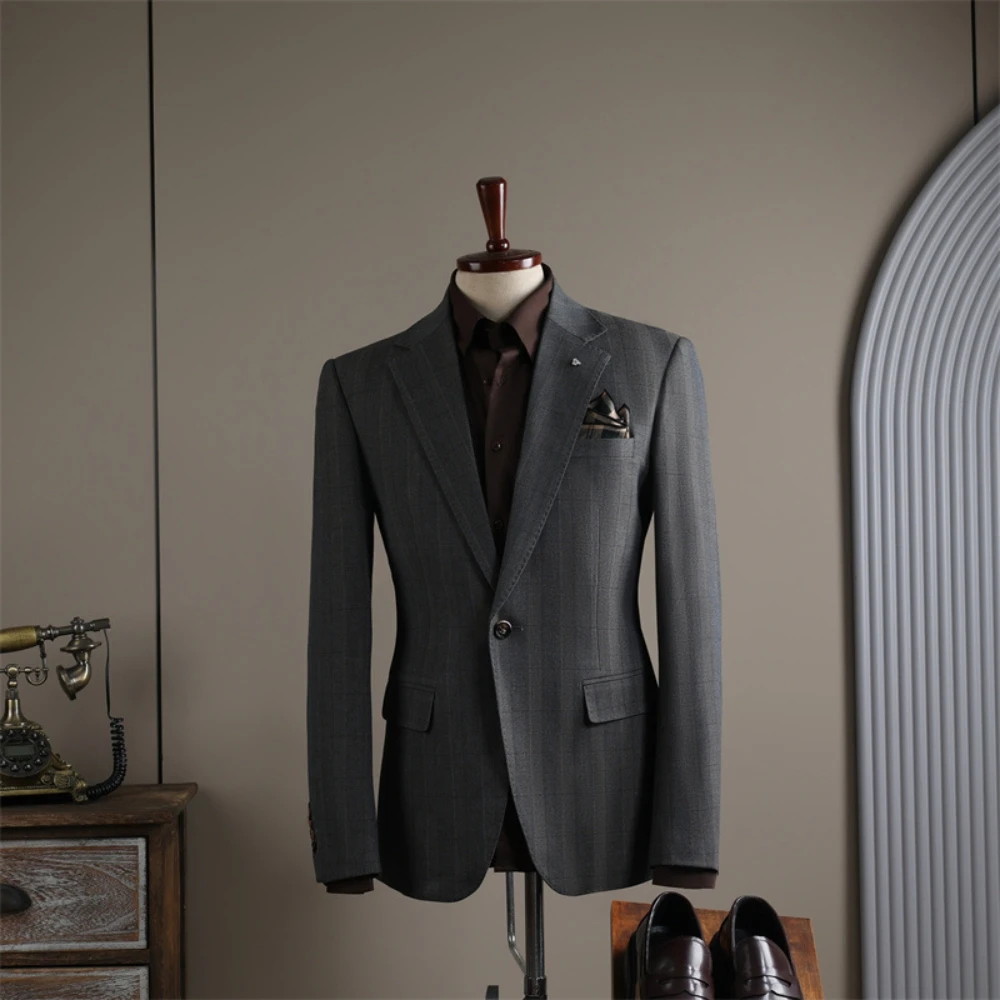 Business Banquet One Button Jacket For Man Premium Notched Lapel Tuxedo Popular Gentleman Dancing Party Elegant Groom Wear