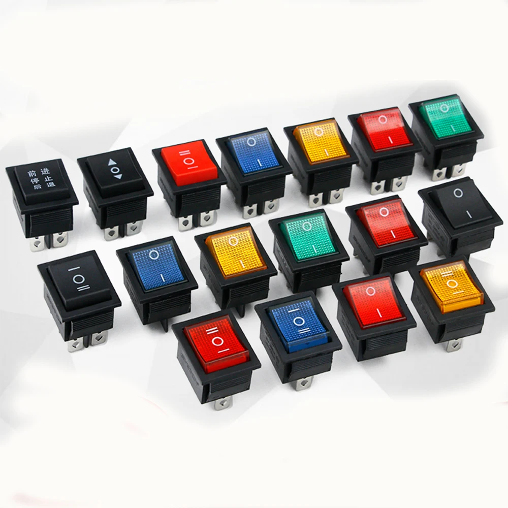 Kcd2 1pcs rocker switch power switch switch 3 positions 6 electrical equipment with light switch 16a 250vac / 20a 125va