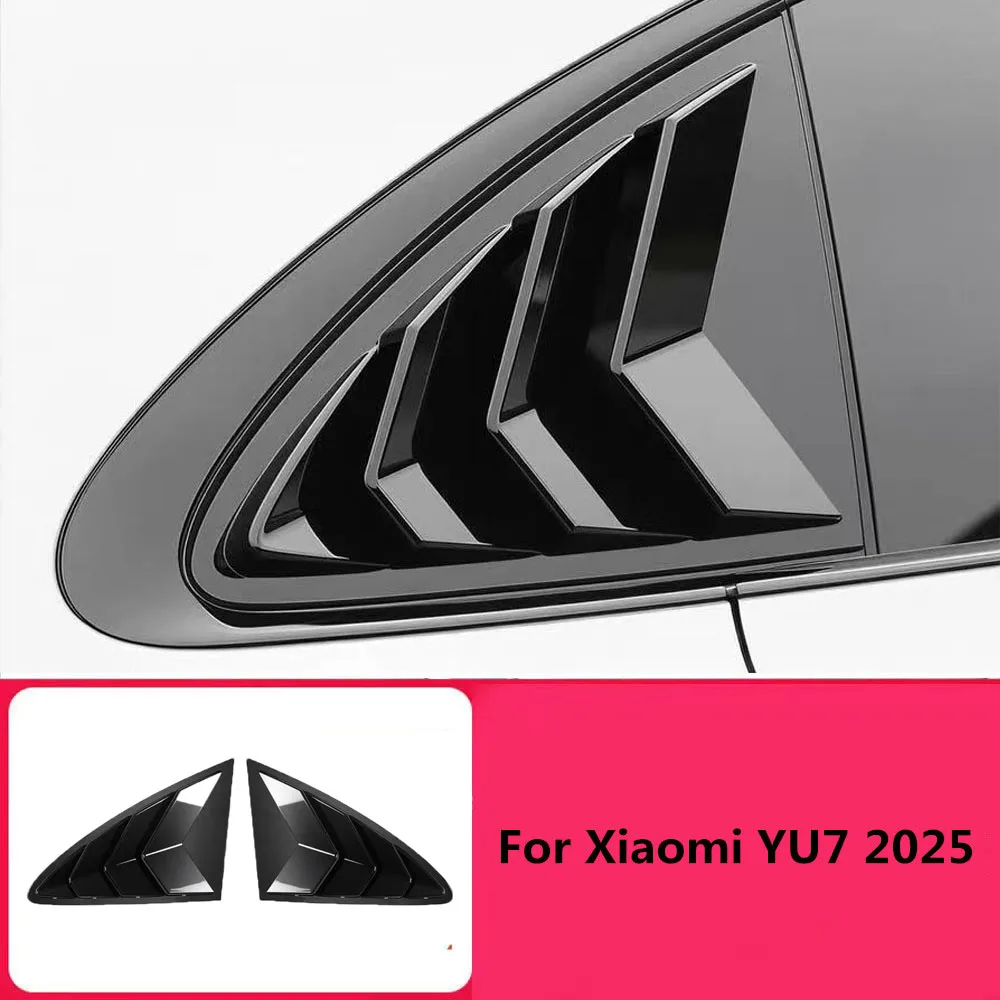 

Fit For Xiaomi YU7 2025 Rear Louver Carbon Fiber Kit Triangular Window Decoration Black Warrior Appearance Accessories