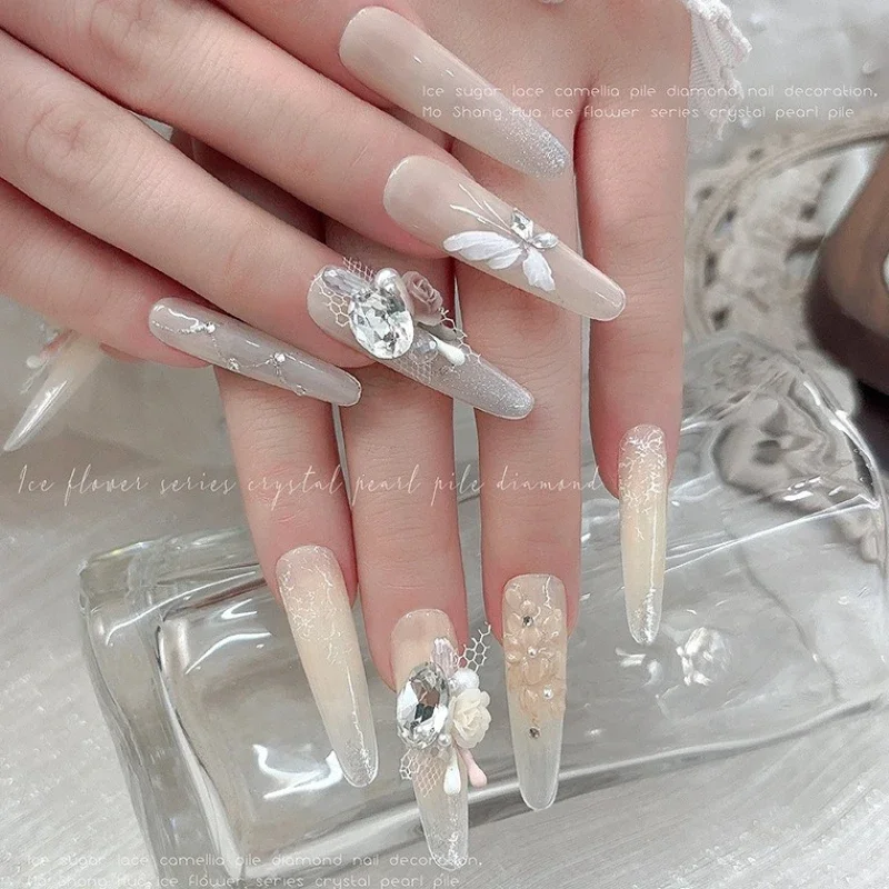 Delicado laço camélia flor pilha cristal geométrico strass pérola bowknot rosa charme decorações da arte do prego acessórios ferramentas