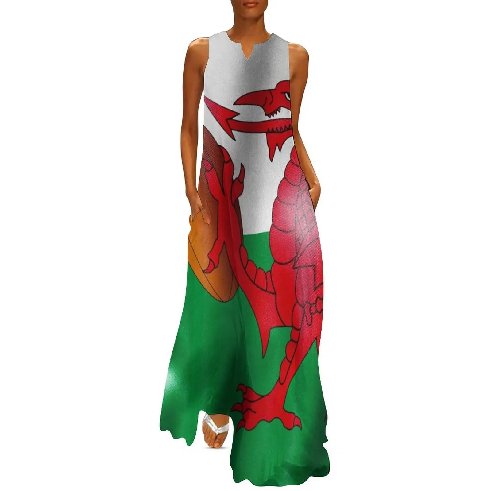 Welsh Dragon Rugby Ball Flag Long Dress Dress for pregnant women Women's summer suit Dress