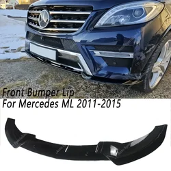 For Mercedes M-Class 3Pcs Front Bumper Lip Spoiler Splitter Diffuser W166 ML350 ML400 ML500 AMG-Line 2011-2015 Bodykit Tuning