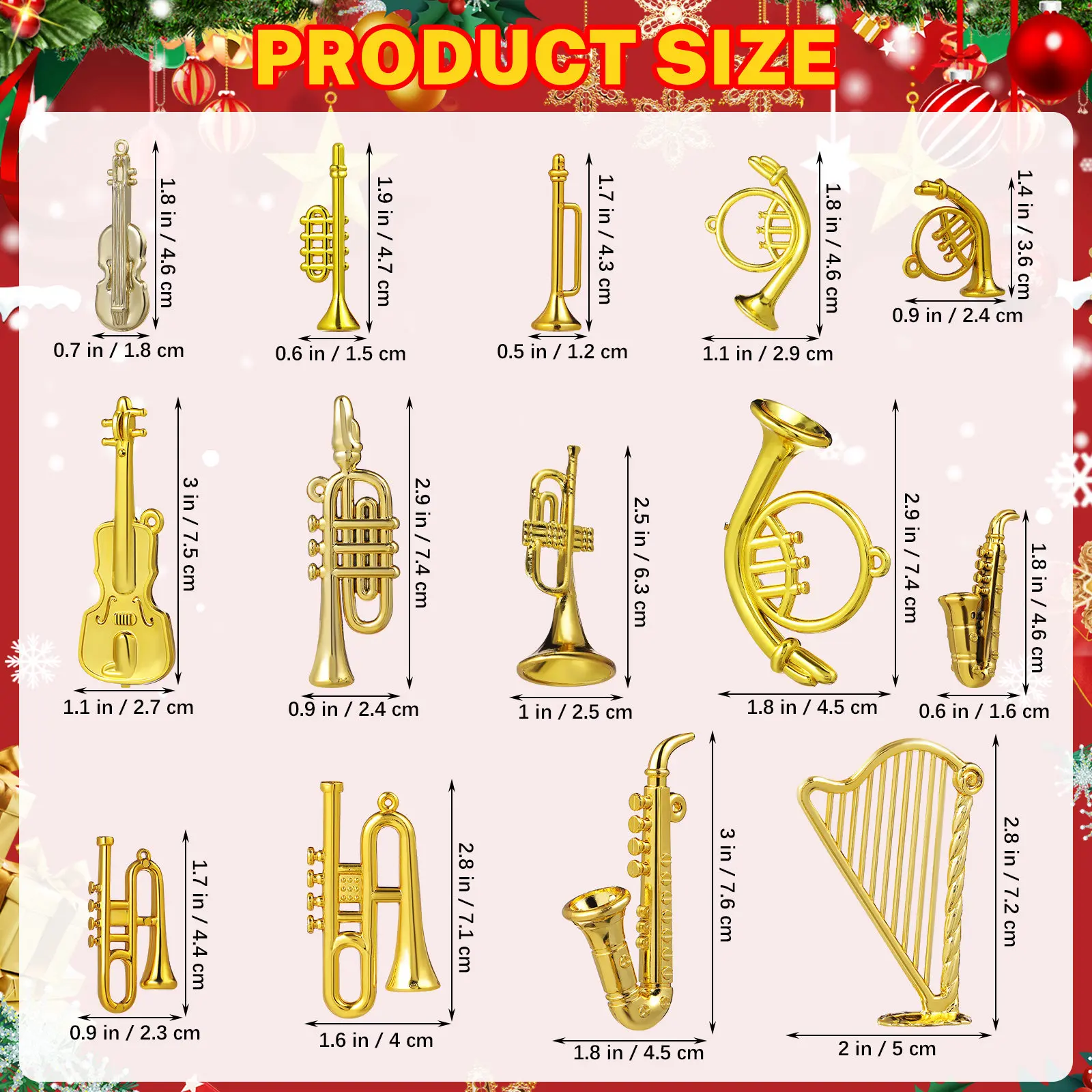 14 Parça Noel Ağacı Süsü Mini - Musical Instrument Xmas Ornaments incelemesi ve fiyatı