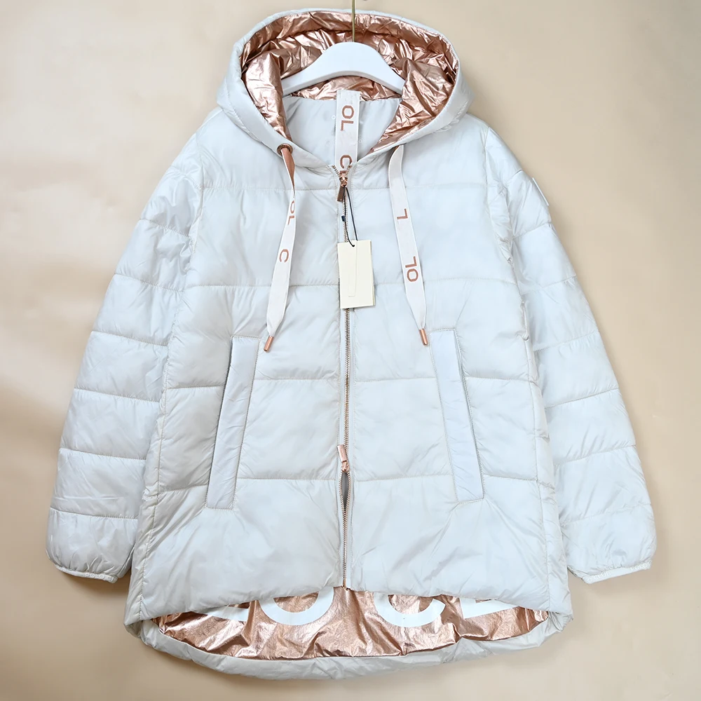 

Зимняя женская повседневная хлопковая куртка с капюшоном и застежкой-молнией, длинная застежка-молния, стандартная посадка Faion Commute Sle