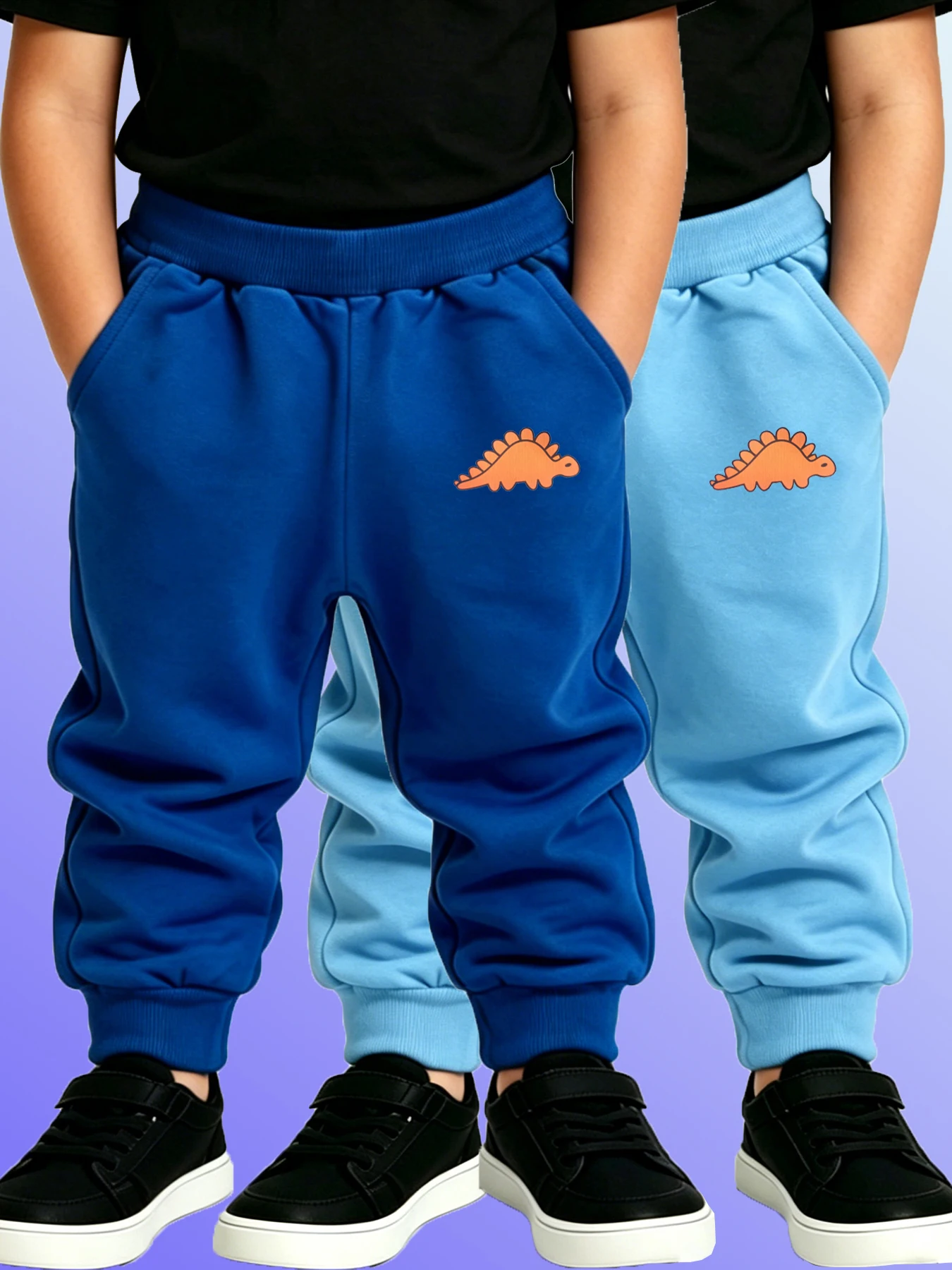 2PCS Random Trendy Dinosaur Pattern Children Pants Loose Fit Kids Street Dance Trousers Four Seasons All-match Casual Sweatpants