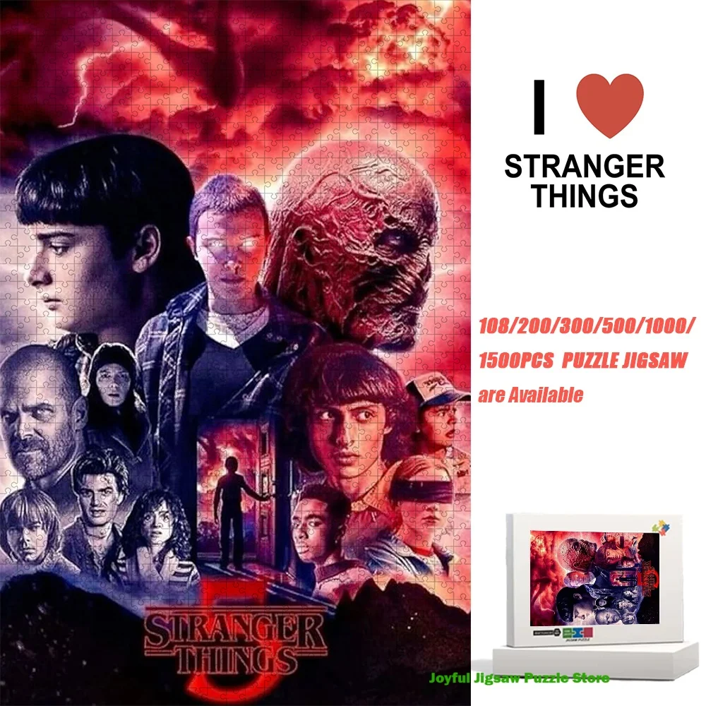 

Stranger Things Jigsaw Puzzle 108/200/300/500/1000/1500Pc Decompression Toy Unique Gifts with Exquisite Gift Box Packaging