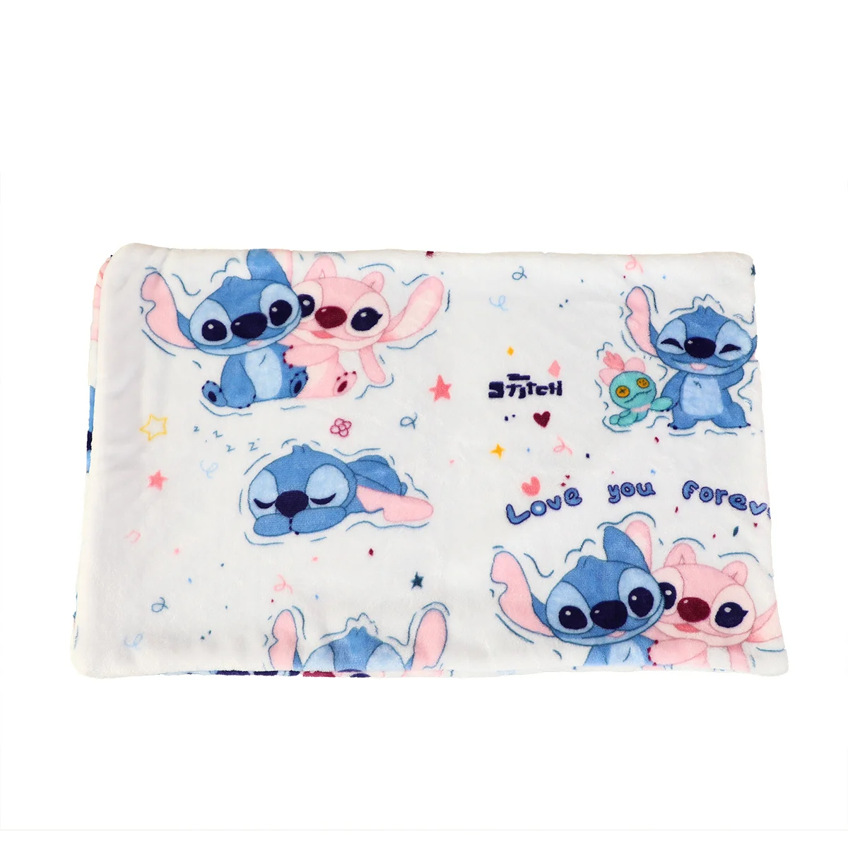 

Одеяло Disney Lilo & Stitch с мультяшным рисунком, фланелевое одеяло, наволочка, уютное одеяло со стежком и ангелом, покрывало для спальни