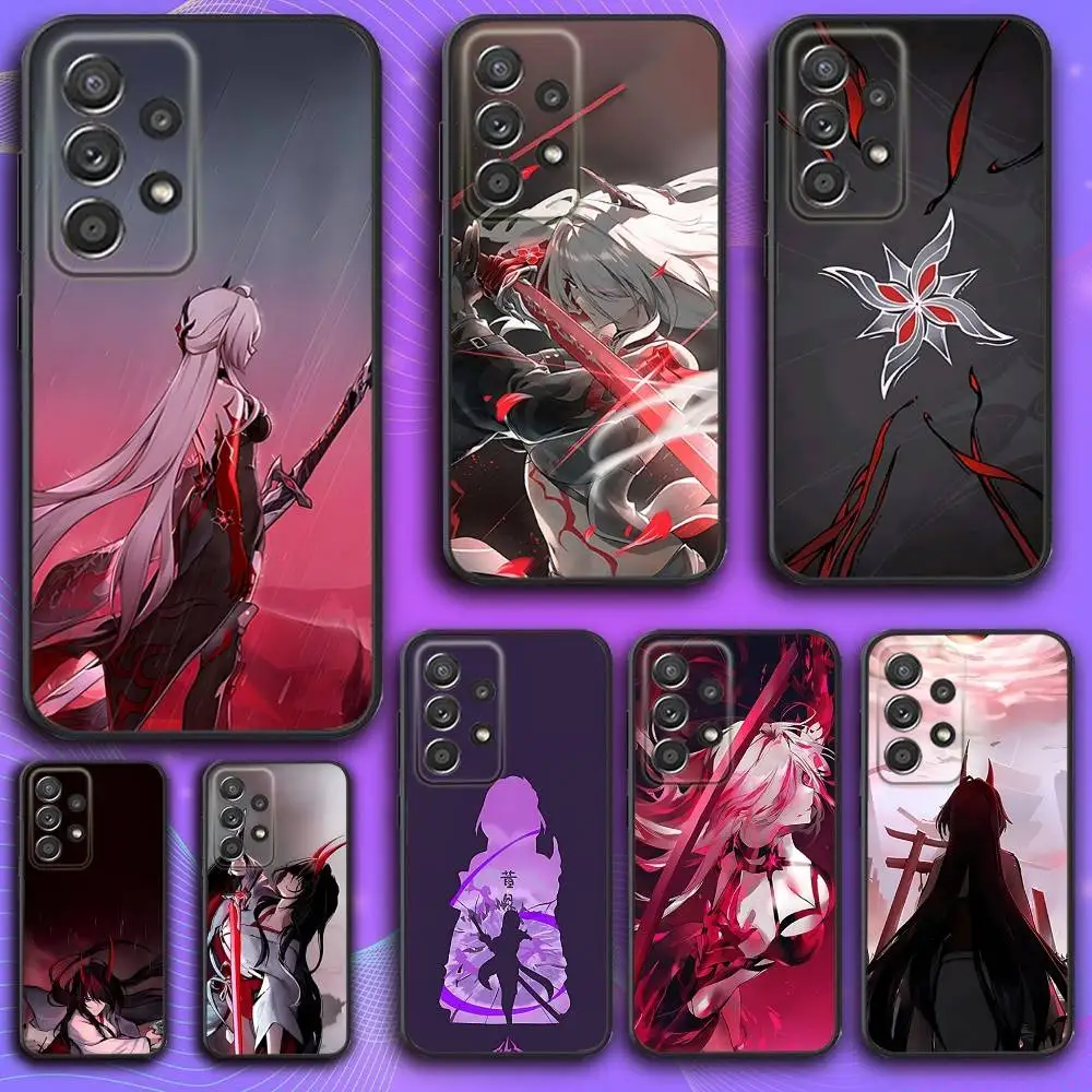 

A-Acheron Honkai Star Rail Phone Case For Samsung S 25,24,23,22,30,21,10,9,Ultra,Plus,Lite,FE,4,5 G Soft Black Case