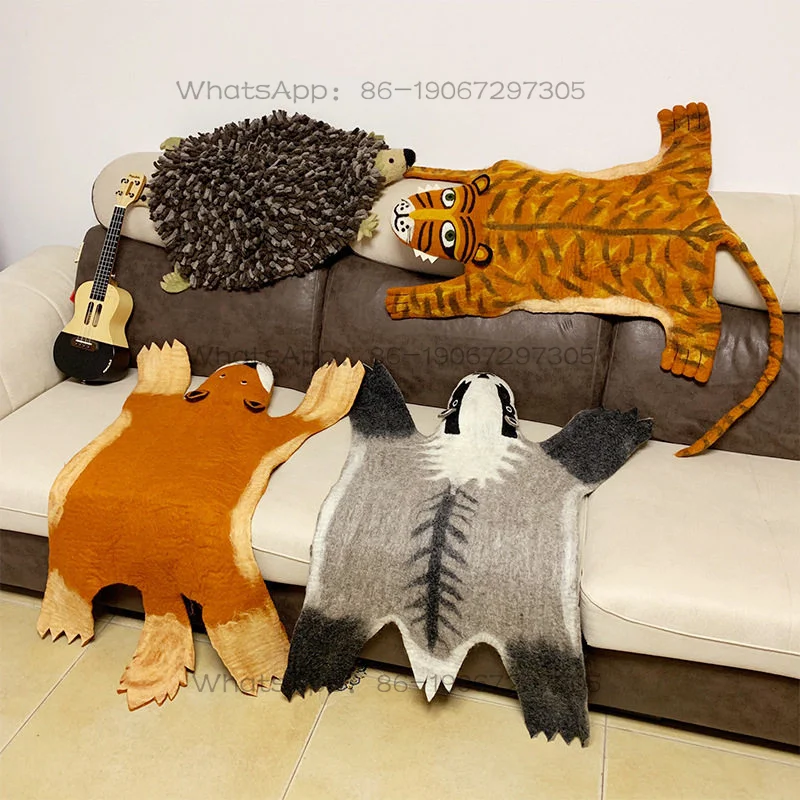 

Wool felt animal carpet floor mat home display pastoral simple European style decoration