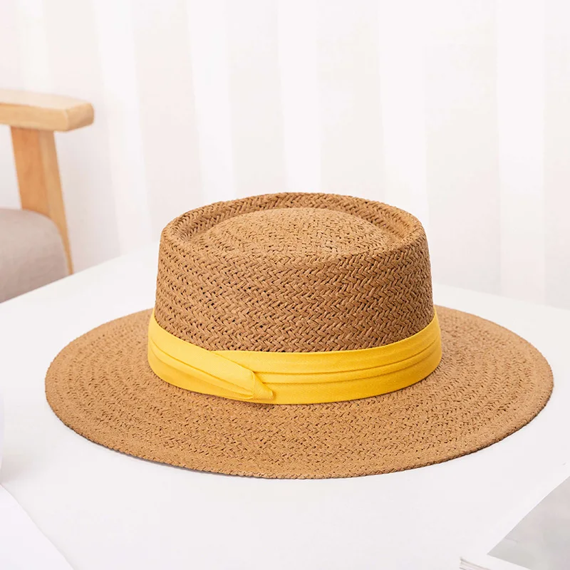 2024 Summer Women Wide Brim Straw Hat Fashion Chapeau Paille Lady Sun Hats Boater Wheat Panama Beach Hats Chapeu Feminino Caps