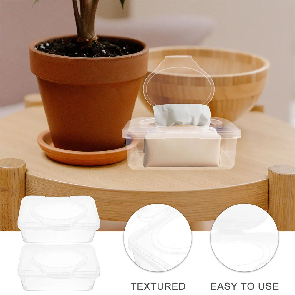 

2 Pcs Dust-proof Paper Bin Bathroom Wipes Container Dispenser Holder Tissue Travel Case