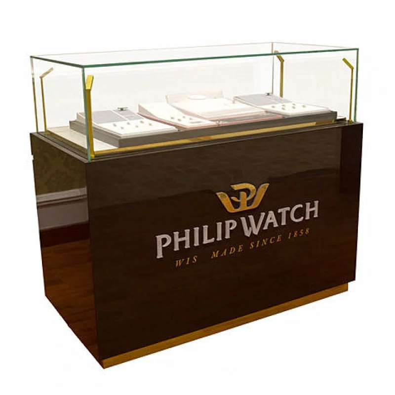 

Custom, modern style glass display counter store furniture watch shop showcase lockable jewelry glass cabinet for shop