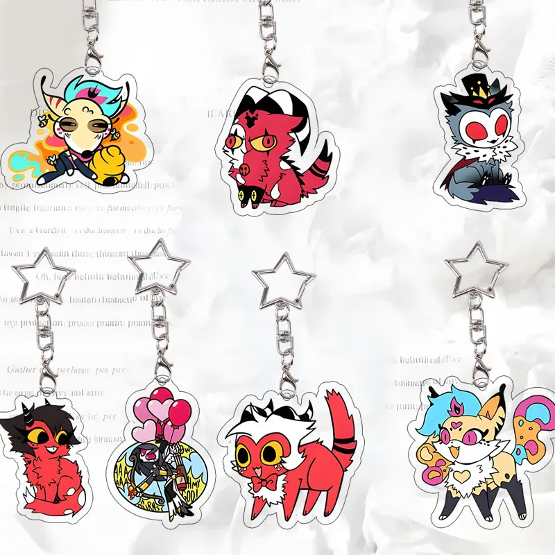 Kawaii Stolas Acrylic Keychain Millie Beeelzebub Fizzarolli Chibi Bag Decoration Anime Cartoon Verosika Exquisite Keyring Gift