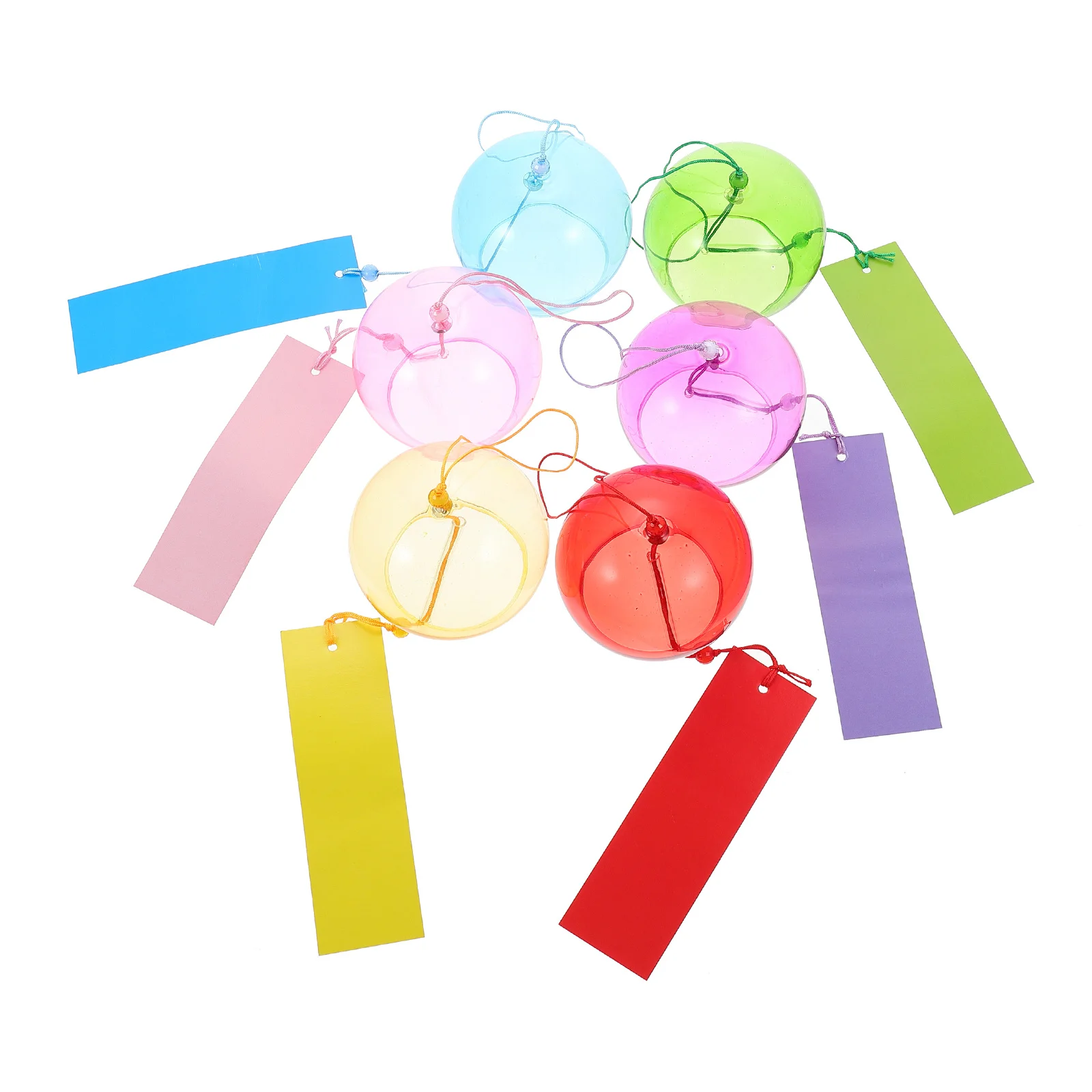 

6Pcs Glass Wind Chime Clear Hanging Wind Bells for Outdoor Garden Balcony Home Decor Wedding Festival Window Decoration Pendant