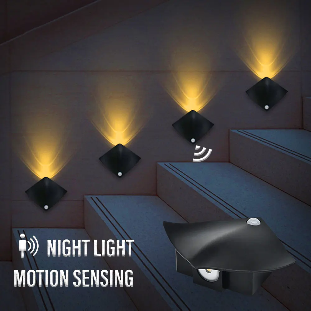 Motion Sensor Light USB Rechargeable LED Night Light Wall Lamp With Motion Sensor Bedroom Corridor Cabinet Induction Night Light