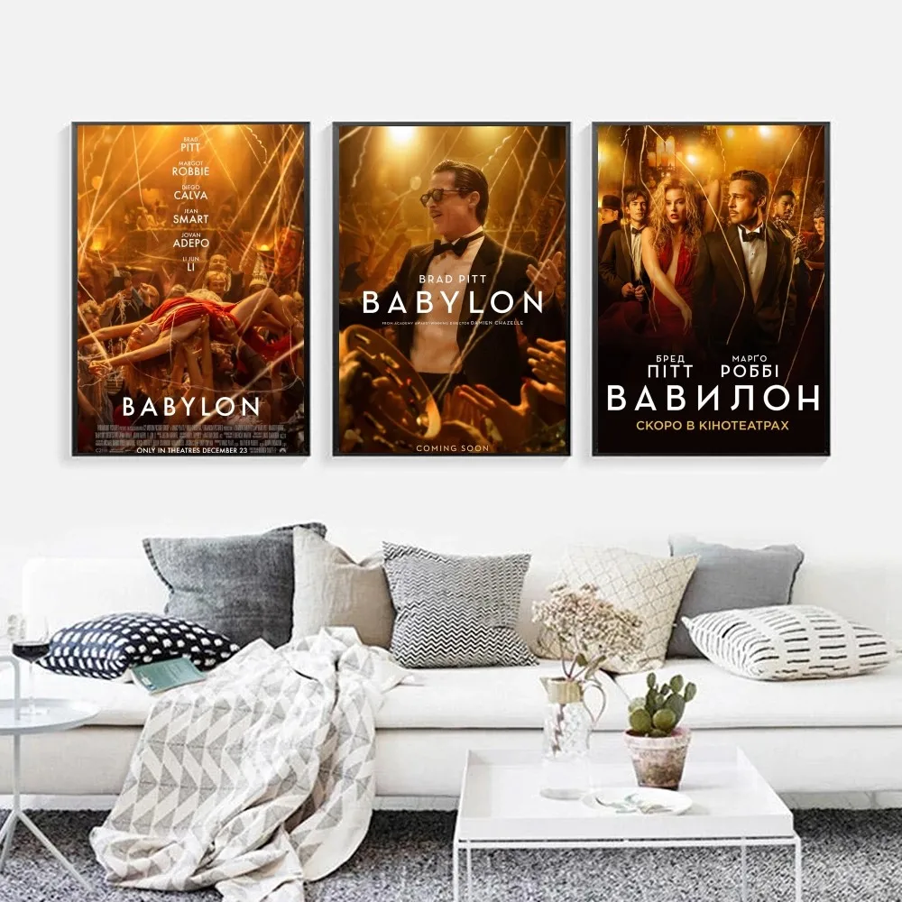 Margot Robbie Babylon Poster Kraft Club Bar Paper Vintage Poster Wall Art Painting Bedroom Study Big Szie Wall Painting Stickers