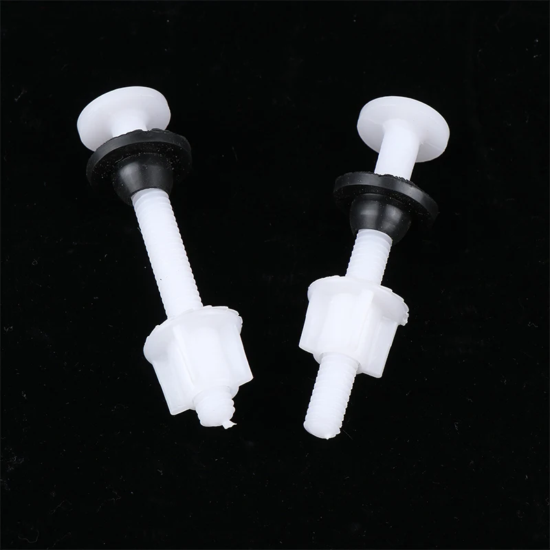 NEW 2Pcs Plastic Toilet Seat Hinge Repair Bolts + Fitting Screws +Washers Kit Bathroom Accessories