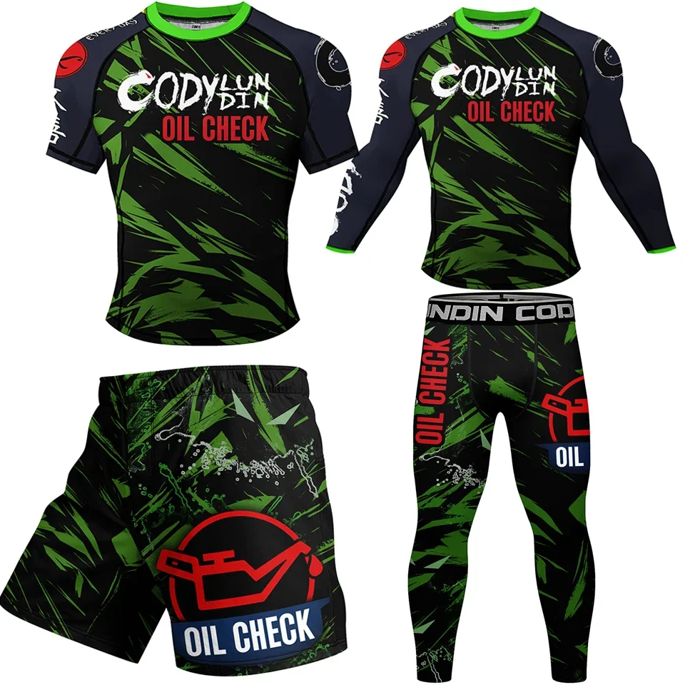 

Mens Compression Boxing Jerseys Sport Fitness Gym Clothing MMA Bjj Rashguard Grappling Set Training Tracksuit Running Sportswear