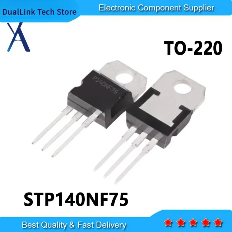 

10PCS New and Original P140NF75 140NF75 STP140NF75 TO-220 140A 75V