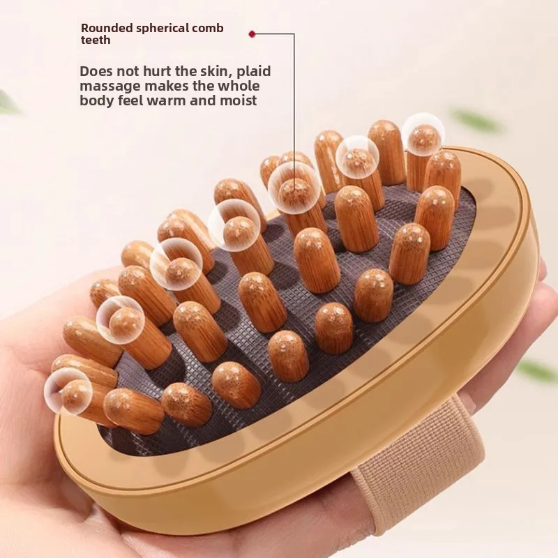 1PC Body Anti Cellulite Brush Soothing Wooden Essential Oil Spa Air Cushion Massage Hair Comb Scalp Massage Brush Body Massager - view 4