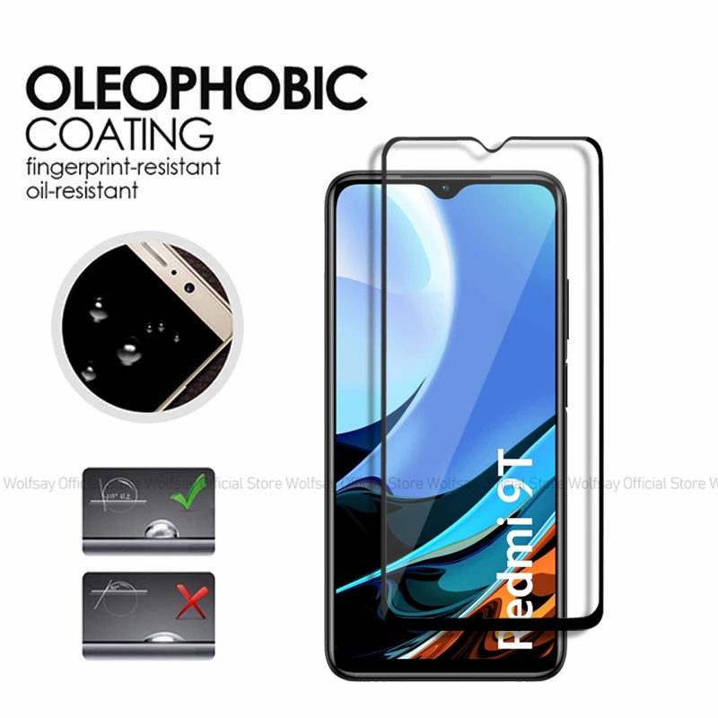 Tempered Glass, 2/4 buah untuk Xiaomi Redmi 9T pelindung layar Xiaomi Redmi 9T lem penuh penutup pelindung ponsel Xiaomi Redmi 9T