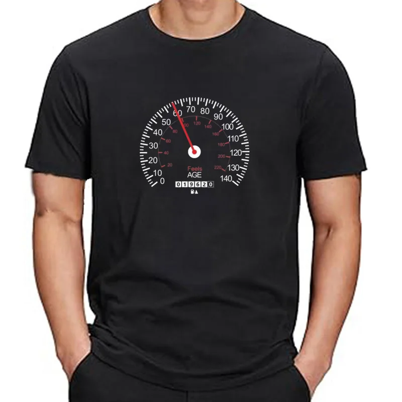 T-shirt graphique de compteur de vitesse de voiture pour hommes, cadeaux d'urgence, papa, petit ami, mari, 20e, 40e, 50e