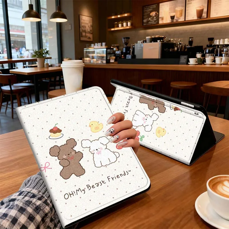 

Animal Cartoon Polka Pattern For iPad Pro 7 8 9 Gen 2 11 13 5th 6th 10th 11th M5 M4 12.9 10.9 10.2 Inch 2024 2025 Tablet Case