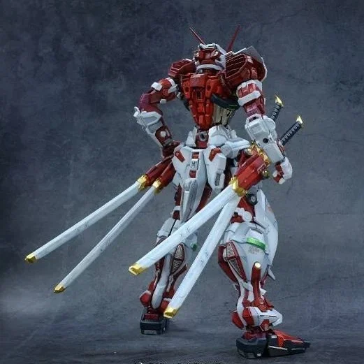 About 26cm Reprint Spot Nielsen PG1:60 Red Attendant Ghost Red Alien 2.0 Assembly Model with Four Blade Flying Backpack