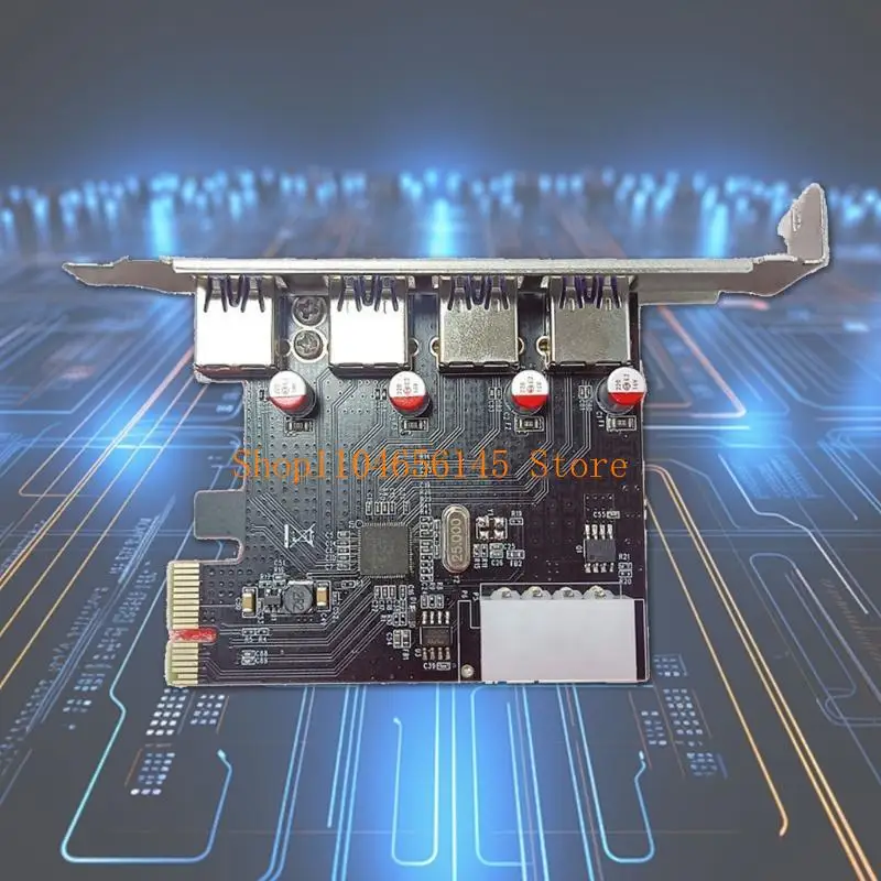 

652F PCIE to USB3.0 Extend Card 5Gbps Convert Adapter 4 Port PCIE Desktop Computer Convert Card for Desktop