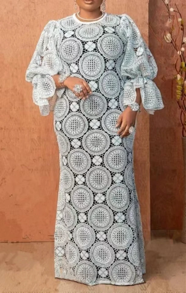 Robe Africaine Blanche Élégante pour Femme, Amissié, Mode Musulmane, Abayas Dashiki, Kaftan, Longue, Maxi, Nouvelle Collection 2024