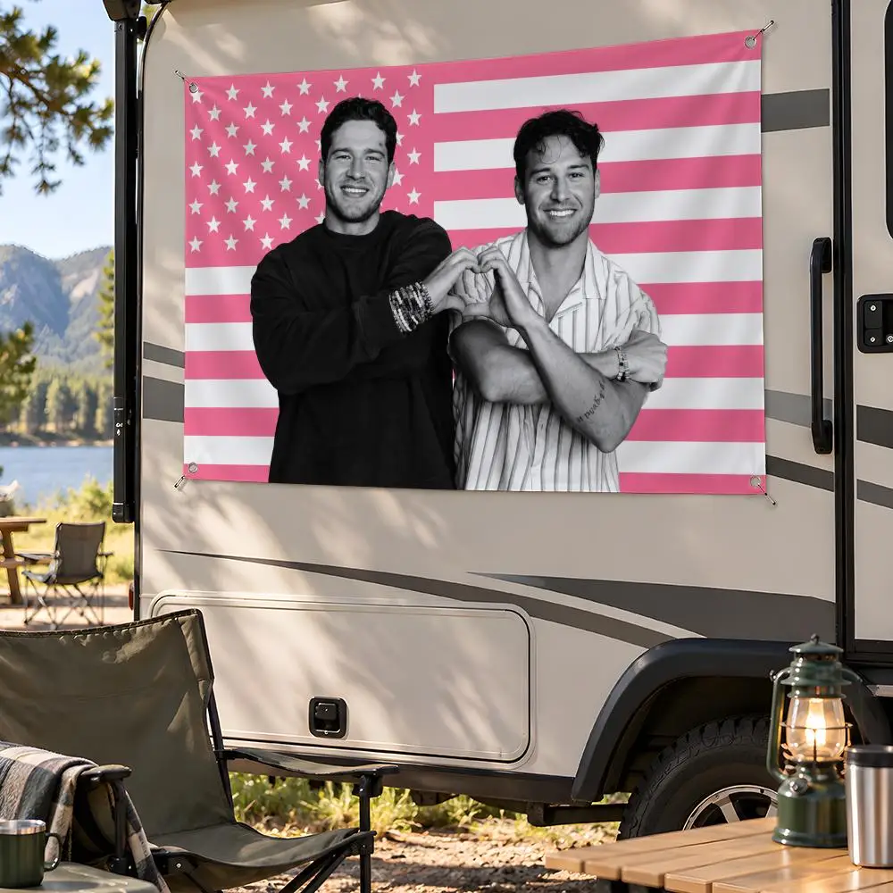 Series 9-1-1 Buck x Eddie Diaz Flags Fan Flag Banner Wall Hanging Outdoor Yard Camping Dorm Garage Party Home Decor Gift
