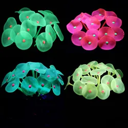 Aquarium Landscaping Decoration Fish Tank Plastic Soft Silicone Simulation Fluorescent Luminous Coral Artificial Water Grass New