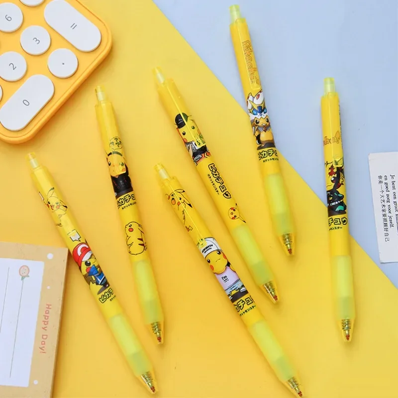 Pokemon Pikachu Cartoon Neutral Pen Set Black Blue Neutral Pen Bullet Tip 0.5mm School Office Supplies Stationery Stationery New